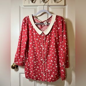 Disney Lauren Conrad Collection pink Mickey Mouse ears shirt size XL
